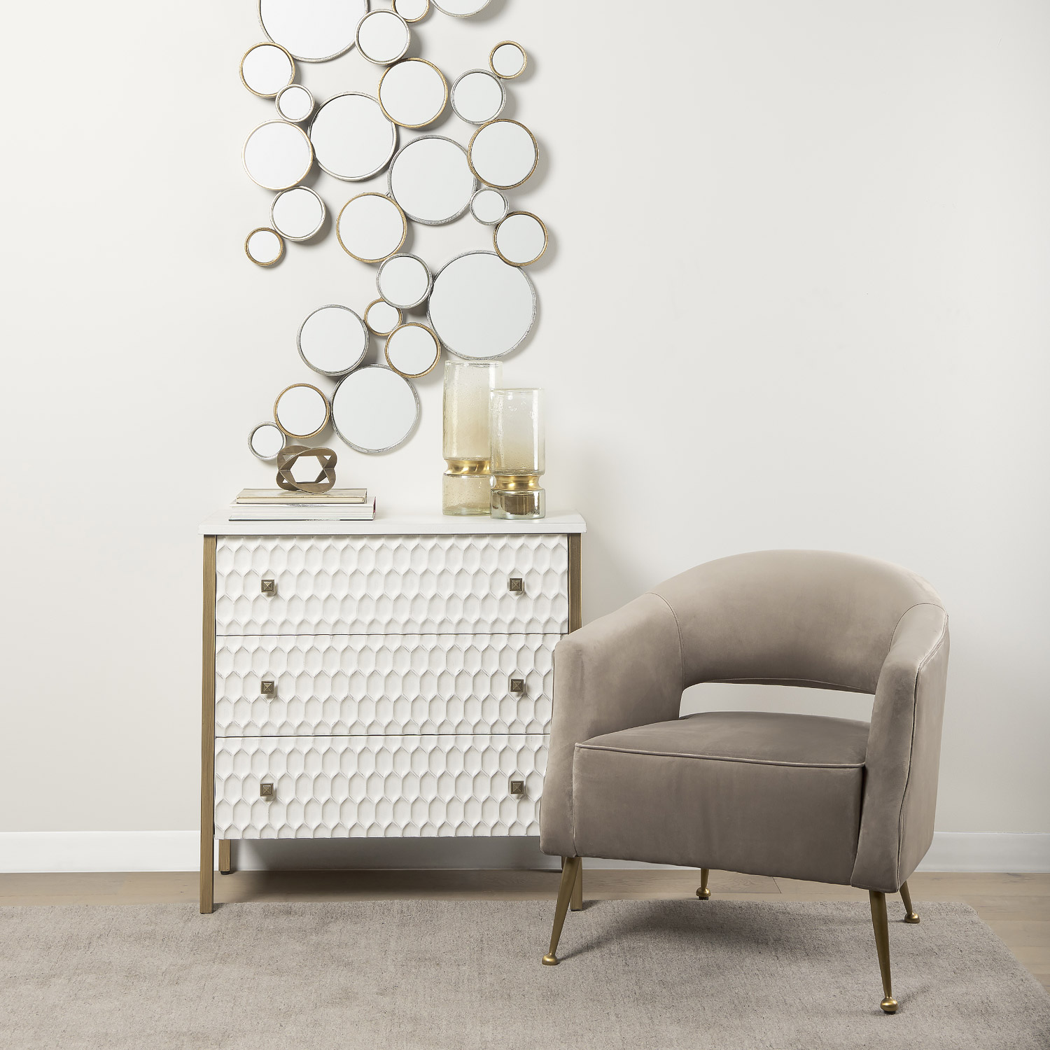 Savannah White Cabinet 3 Drawers - Image 11