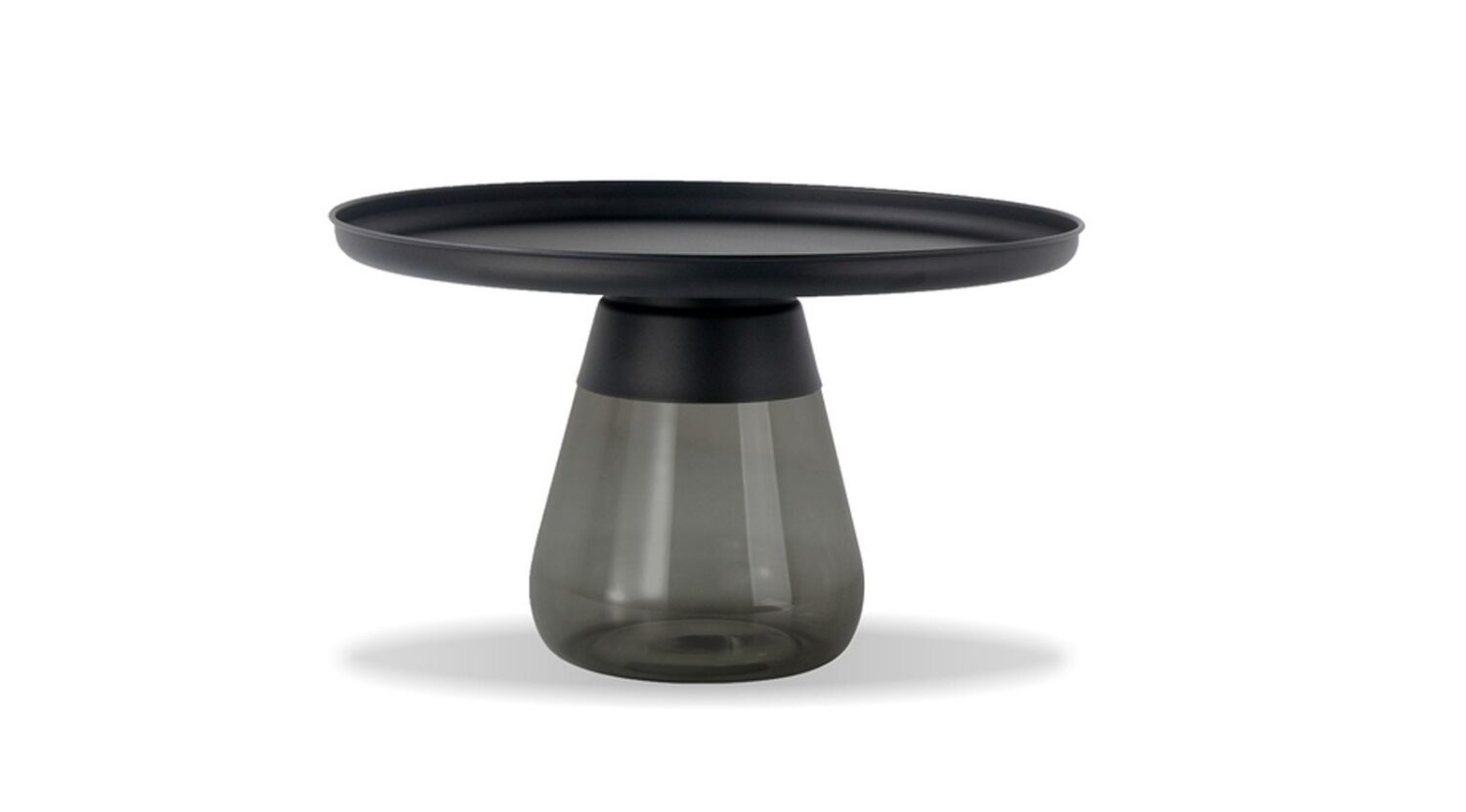 Duverre Coffee Table-matte Black Pc Aluminum Top / Smoke Grey Glass Base